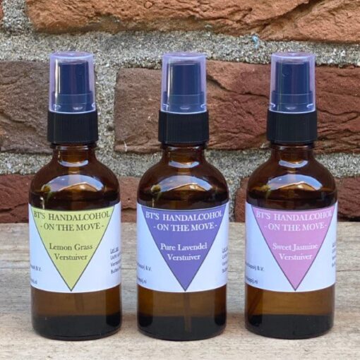 BT'S Verstuivers - Handalcohol 70% - 3 geuren - On the Move - 50 ml